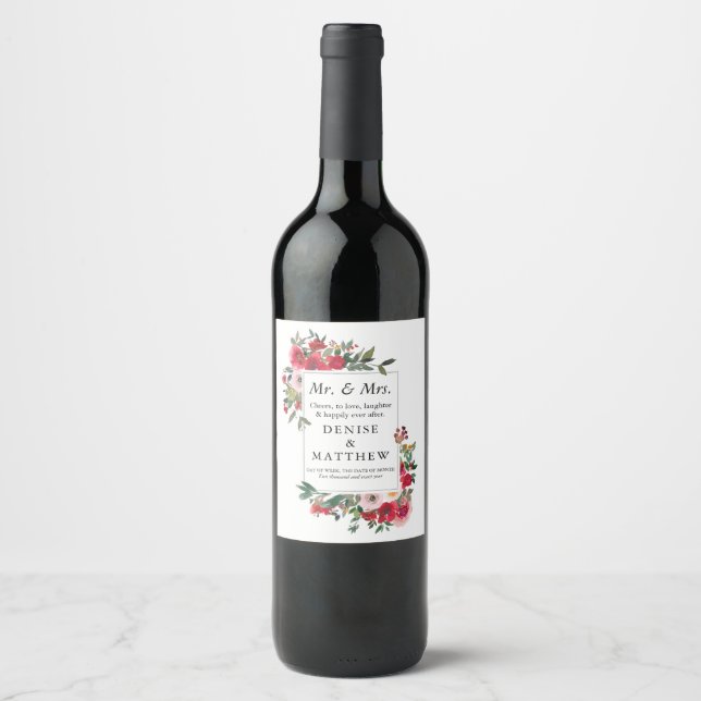 Etiqueta de vino de Rosas silvestres (Anverso)