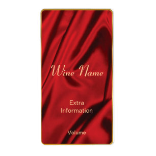 Etiqueta de vino de seda roja