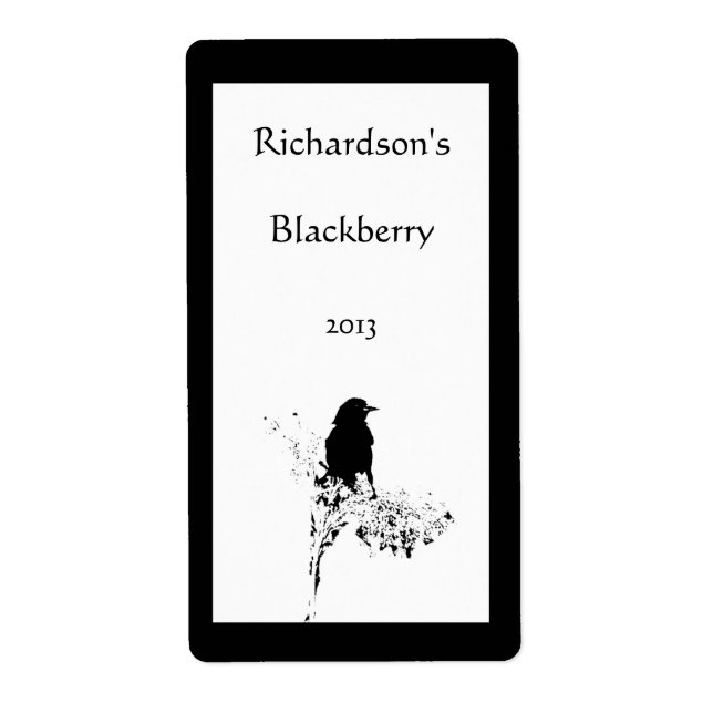 Etiqueta de vino de silueta de aves (Frente)