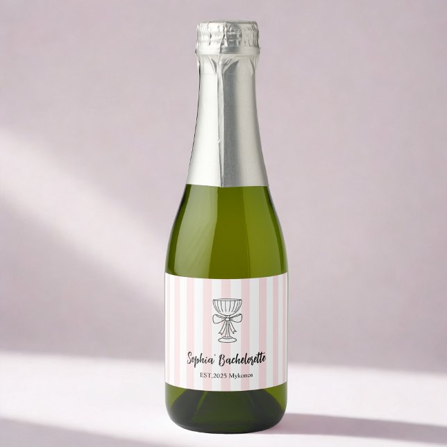 Etiqueta de vino de soltera | Banda rosa (Subido por el creador)