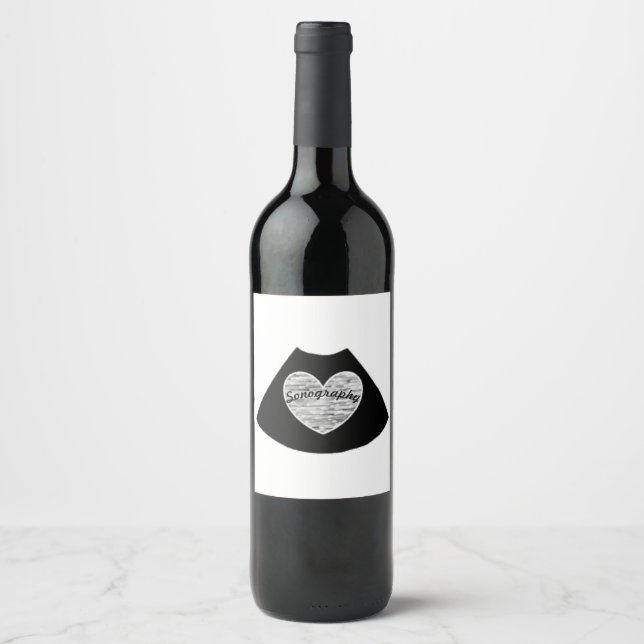Etiqueta de vino de sonografía (Anverso)