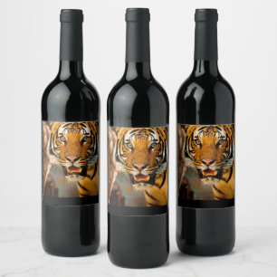 Etiqueta de vino de tigre