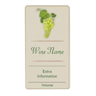 Etiqueta de vino de uva blanca
