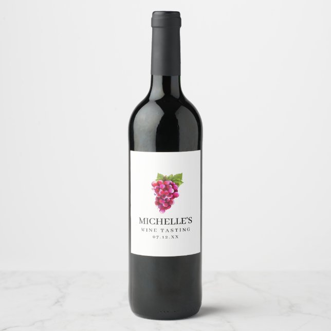 Etiqueta de vino de uva para degustación (Anverso)