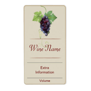 Etiqueta de vino de uva roja