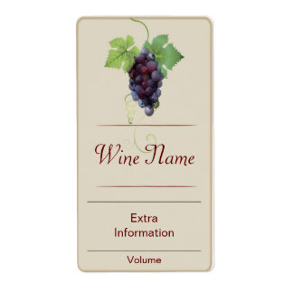 Etiqueta de vino de uva roja