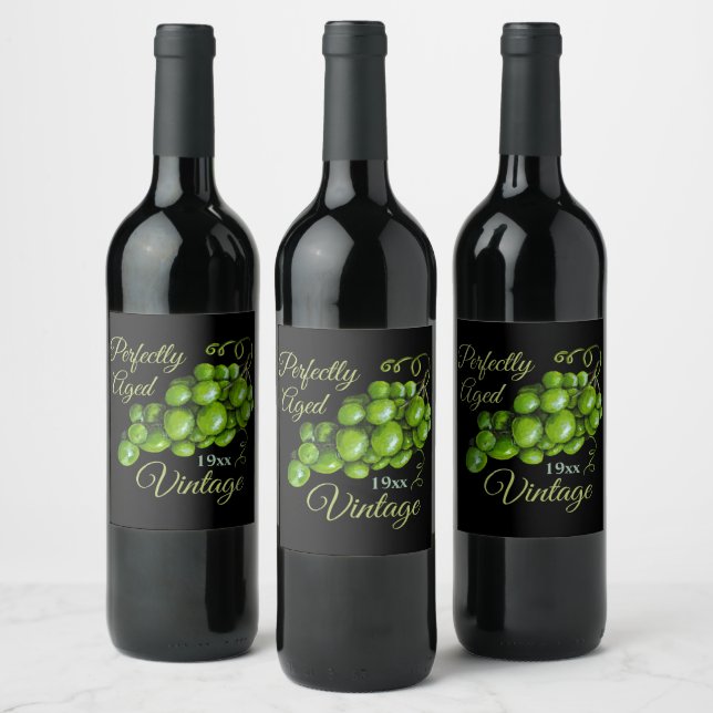 Etiqueta de vino de uvas (Botellas)