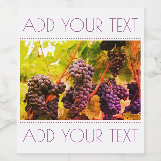 Etiqueta de vino de uvas (Etiqueta única)