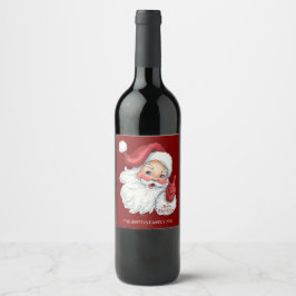 Etiqueta de vino de vacaciones de Santa Claus