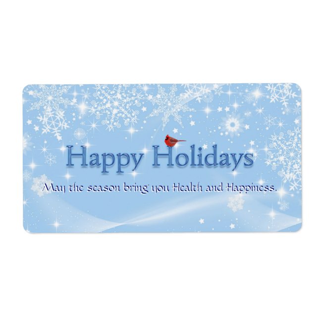 Etiqueta de vino de vacaciones felices (Frente)