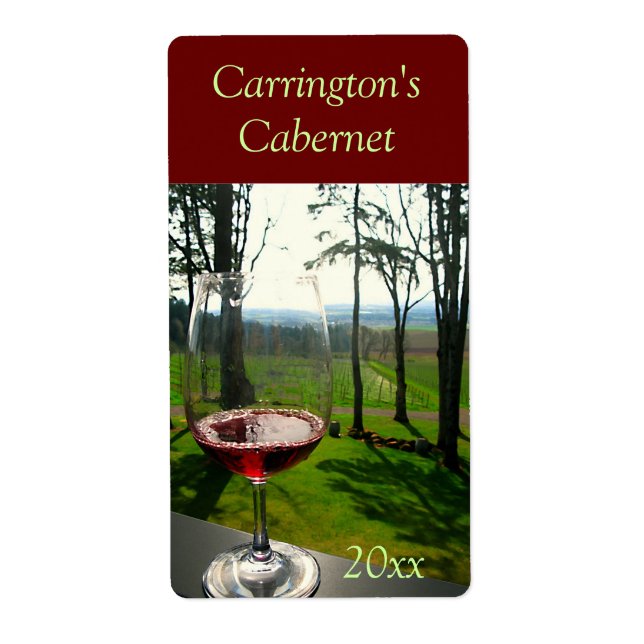 Etiqueta de vino de vidrio de vino (Frente)