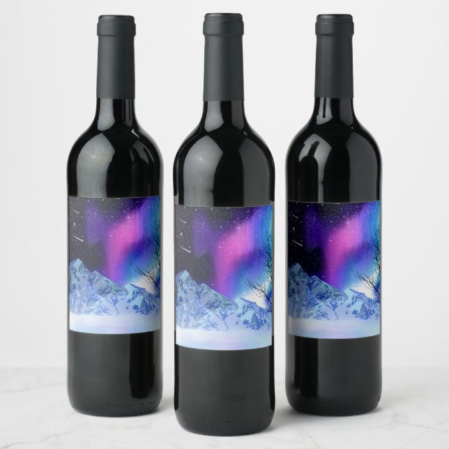 Etiqueta de vino de Winter Wonderlights (Botellas)