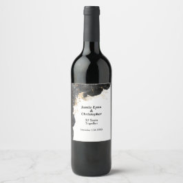 Etiqueta de vino del aniversario del Boda floral n