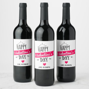 Etiqueta de vino El día de San Valentín personaliz