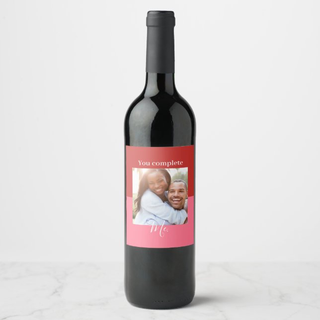 Etiqueta de vino El día de San Valentín personaliz (Anverso)