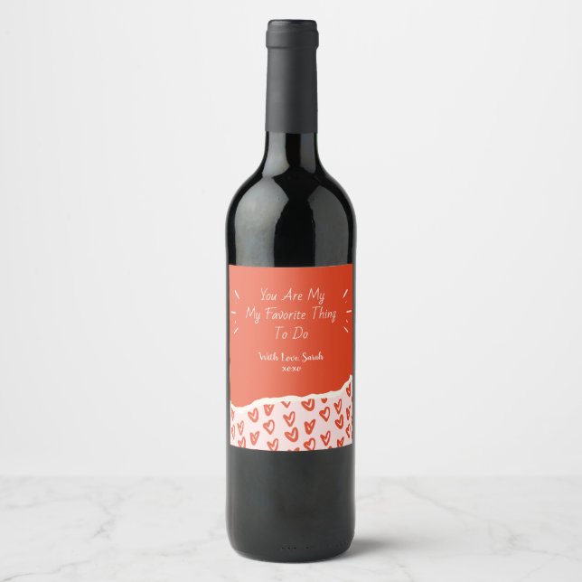 Etiqueta de vino El día de San Valentín personaliz (Anverso)