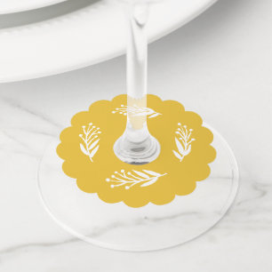 Etiqueta de vino en blanco amarilla de abeja rústi