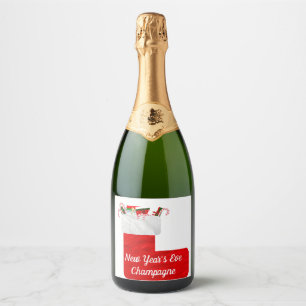 Etiqueta de vino espumoso de Año Nuevo