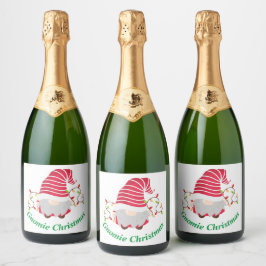 Etiqueta de vino espumoso de Navidad Gnomie