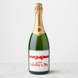 Etiqueta de vino espumoso Día de San Valentín con 