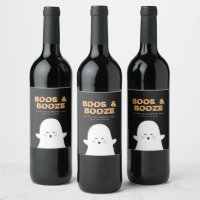Etiqueta de vino fantasma barato de Halloween