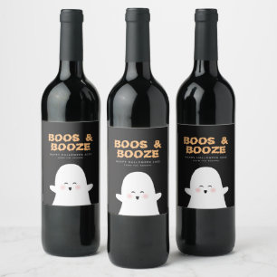 Etiqueta de vino fantasma barato de Halloween