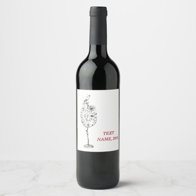 ETIQUETA DE VINO - floral (Anverso)