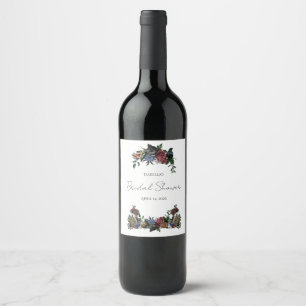 Etiqueta de vino floral de Punk de vapor de ducha