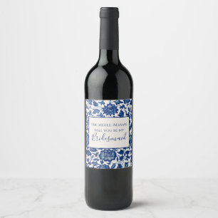 Etiqueta de vino Floral Life Bridesmaid