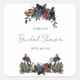 Etiqueta de vino floral Steam Punk para despedida