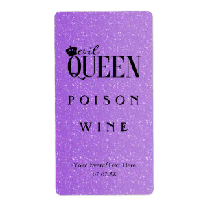 Etiqueta de vino Glam Chic Purpura Brillo REINA MA