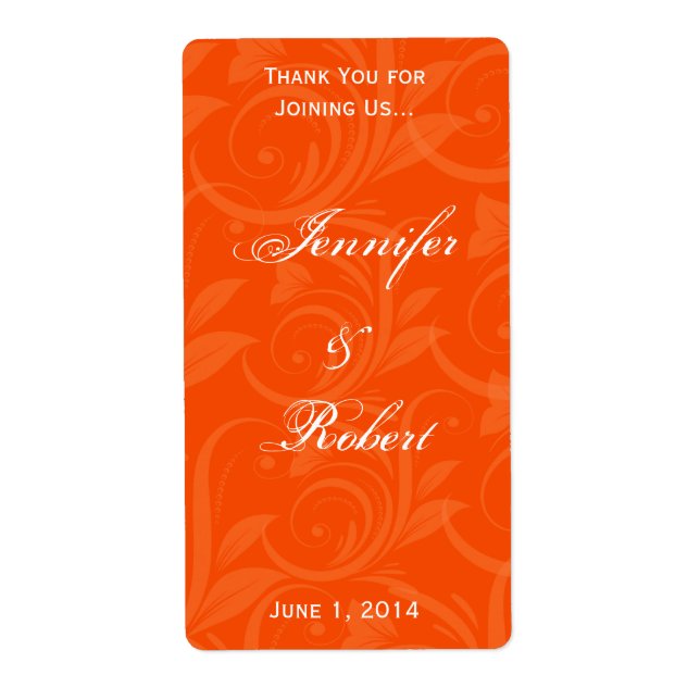 Etiqueta de vino gráfico Rosa naranja (Frente)