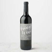 Etiqueta de vino gris elegante