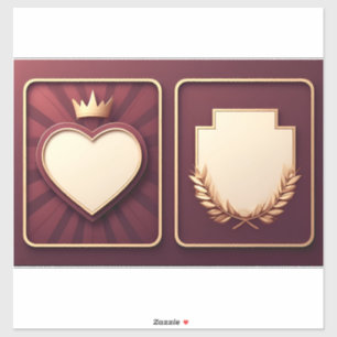 Etiqueta de Vino Iconos de Corazón y Laurel