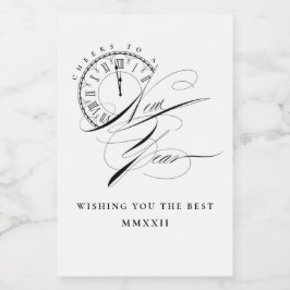 Etiqueta de vino miniatura elegante en negro y bla