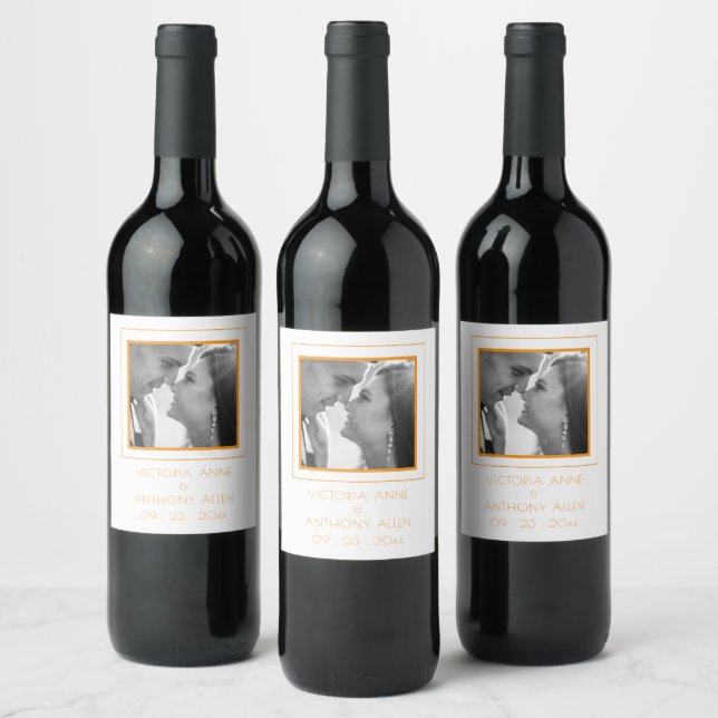 Etiqueta de vino Naranja fotográfico personalizada (Botellas)