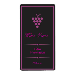 Etiqueta de vino negro púrpura