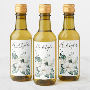 Etiqueta de vino para boda Monstera