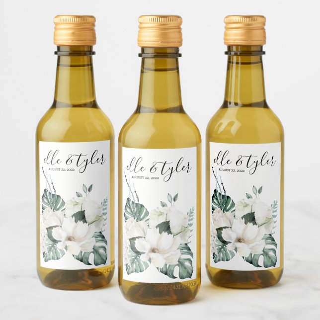 Etiqueta de vino para boda Monstera (Botellas)