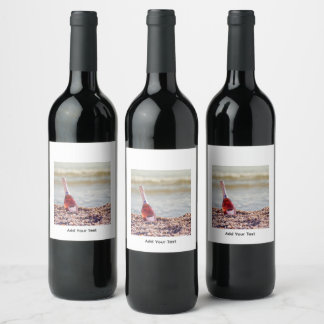 Etiqueta de vino para botella de playa