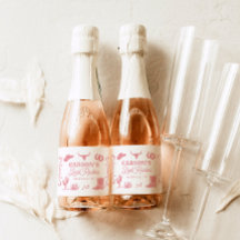 Etiqueta de vino para despedida de soltera vaquera