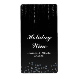 Etiqueta de vino para fiesta con diamantes brillan