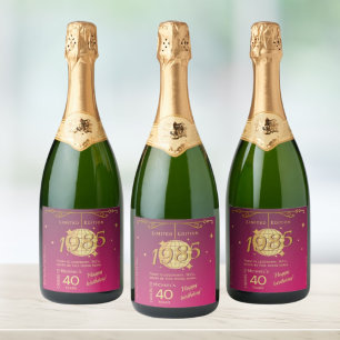 Etiqueta de vino para fiesta de 40 cumpleaños naci