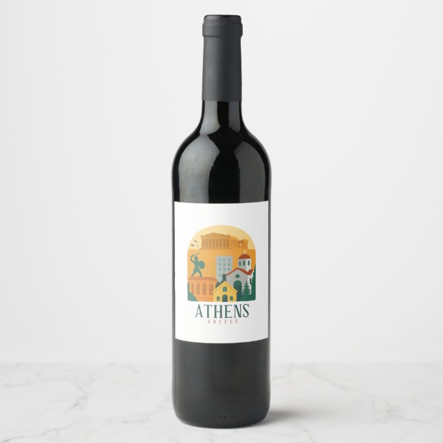 Etiqueta de vino Parthenon de la Viña de Atenas |  (Anverso)