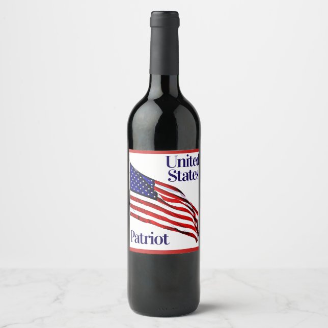 Etiqueta de vino Patriota de los Estados Unidos (Anverso)