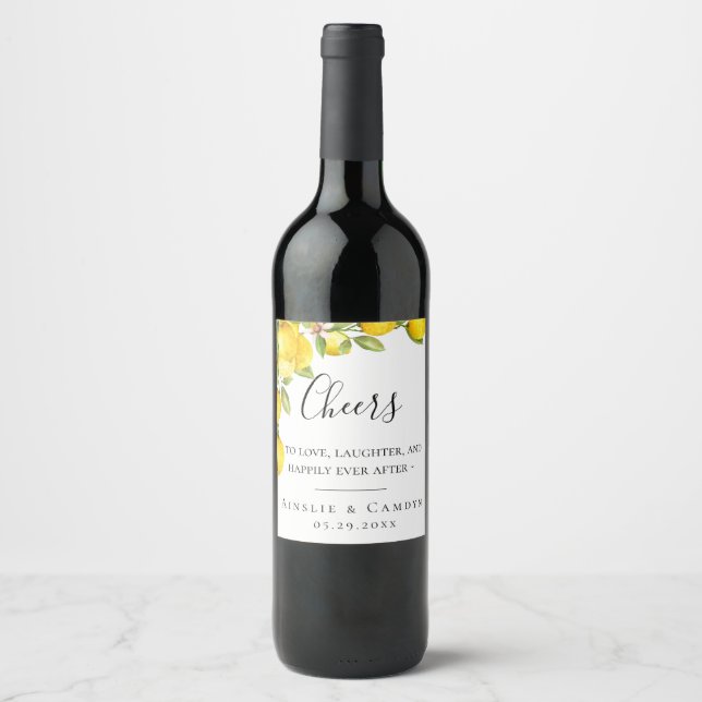 Etiqueta de vino personalizada Citrus Orchard (Anverso)