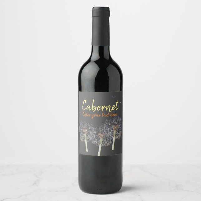 Etiqueta de vino personalizada Dandelion Military  (Anverso)