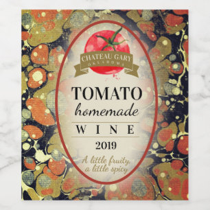 Etiqueta de vino personalizada de tomate de vino c