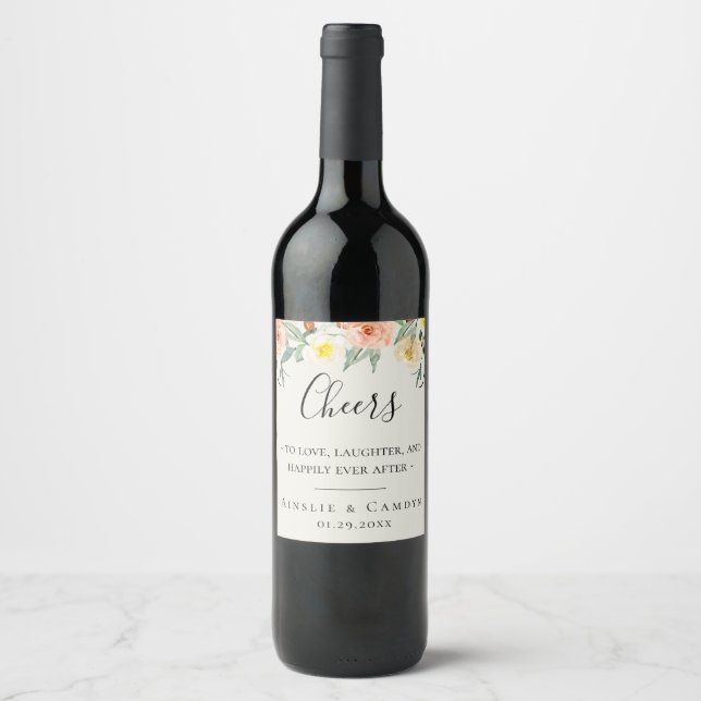Etiqueta de vino personalizada Jardin De Fleurs (Anverso)