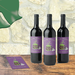 Etiqueta de vino personalizada púrpura moderna de